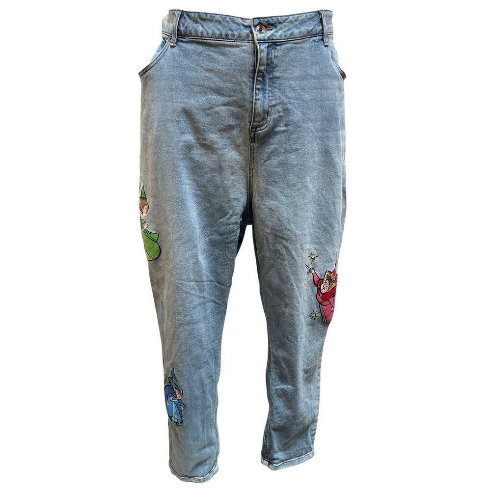 Torrid Disney Princess Sleeping Beauty Fairy Godmothers High Rise Mom Jeans 28